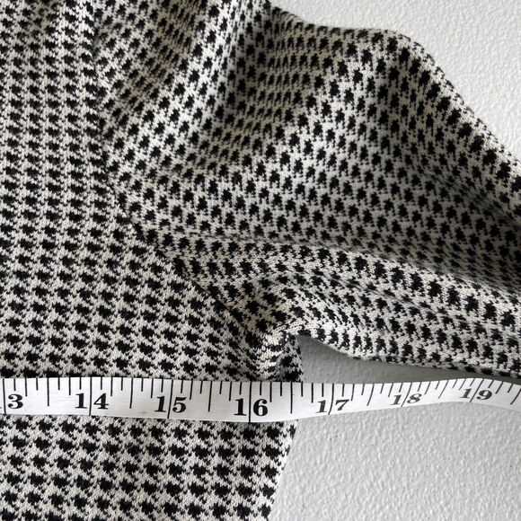 Ann Taylor Cardigan Sweater Black White Houndstooth Hidden Button Up Womens SP - Picture 9 of 11